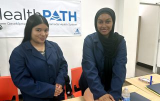 Students during stop the bleed training.